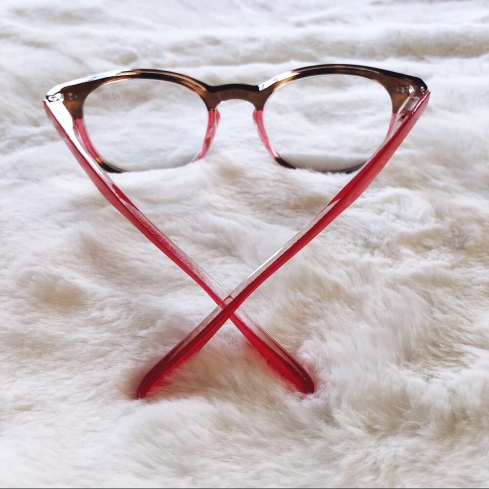 Lexi Red & Brown Round Rim Reader Glasses - Picture 9 of 12